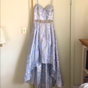 Cachet High-Low Baby Blue Prom Dress